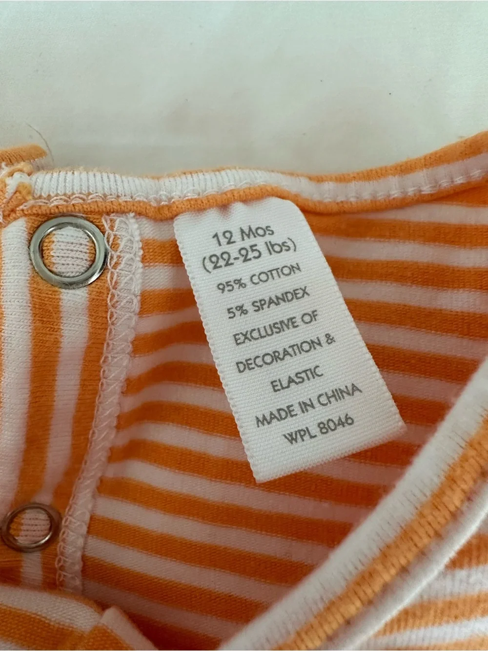 Girls Orange Striped Set with Bow